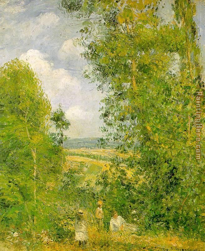 Camille Pissarro Resting in the Woods at Pontoise